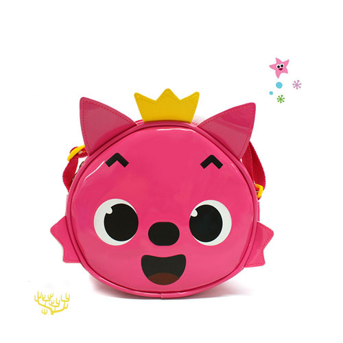 핑크퐁 캐릭터 아동 원형 비치 크로스백 가방 
